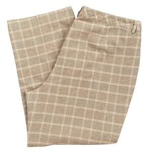 L.L. Bean Classic Fit Straight Plaid Lined Pants Women's Size‎ 20 Petite Tan